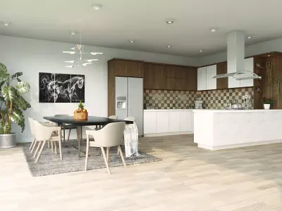 Kitchen and Dining room design 3D model