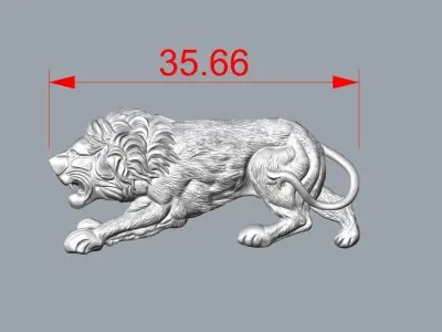 Lion jewelry piece 3D print model