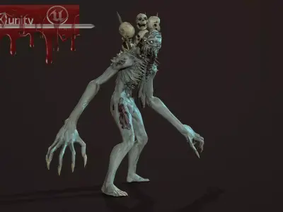mutant3 humanoid running Low-poly 3D model