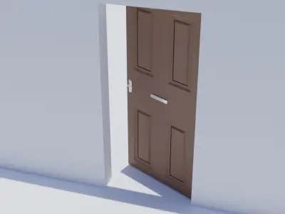 Low Poly Swinging Door Low-poly 3D model