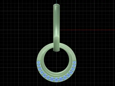 Yellow gold diamond earring-PER-042 DIA 3D print model