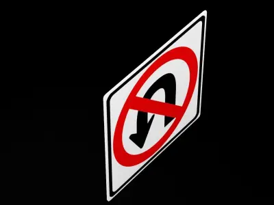 Street Sign Square Low-poly 3D model
