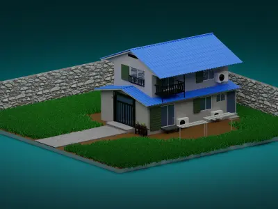 Japanese House Model Free 3D model