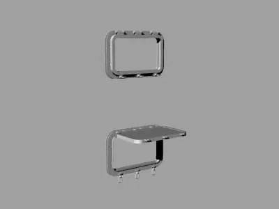 PORTHOLE pair of metal shelves 3D model