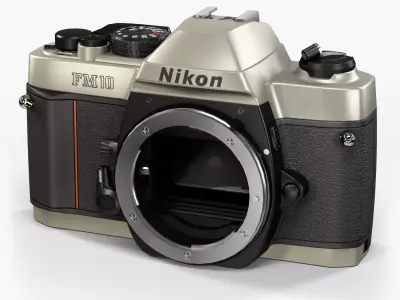 Nikon FM10 35mm film SLR camera Low-poly 3D model