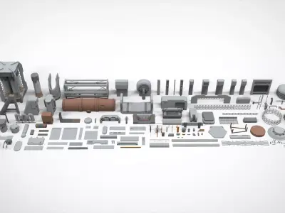 Sci-Fi architecture Elements collection 26 3D model