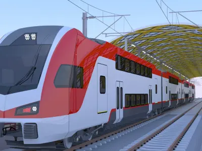 Stadler Kiss USA stations 3D Model Pack