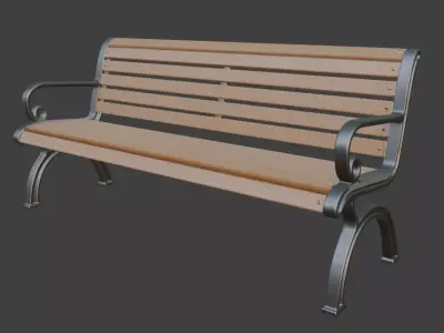 Classic Park Bench 3D model purchase