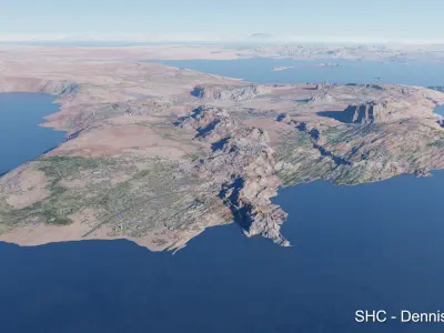 Large scale procedural terrain generator with 3D cities 3D model