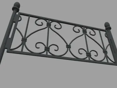 Fence 010 Low-poly 3D model