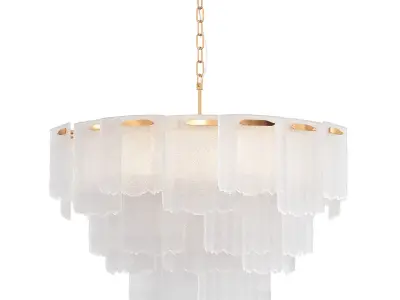 Fluted Glass Chandelier 3D model