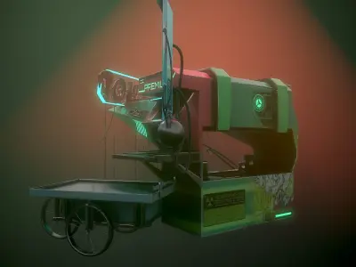 Sci-fi Shop Low-poly 3D model