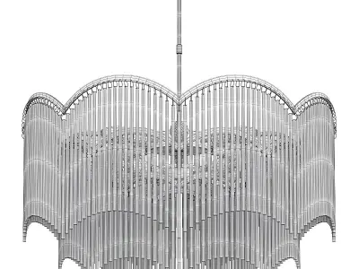 Gold Crystal Tassel Modern Chandelier Lights Ceiling Light Low-poly 3D model