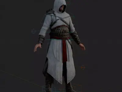 Altair 3D Model Assassins Creed Rigged PBR Blender FBX OBJ Low-poly 3D model