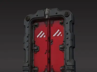 futuristic sci-fi door 3D print model buy