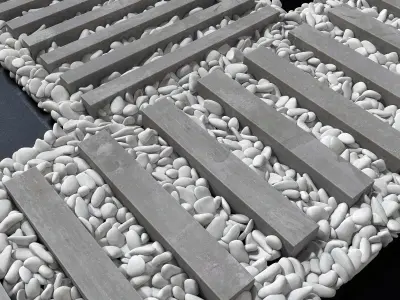 Paving road plate stone pebble n1 3D model