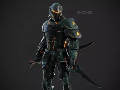 Robot E-One Character Low-poly 3D model