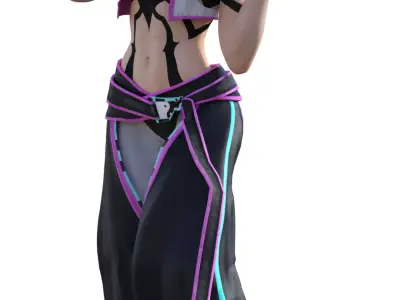 Juri Han the Fierce Taekwondo Fighter of Street Fighter 3D print model