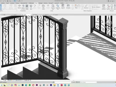 Classic Railing Revit Family type 004 3D model