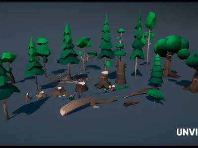 Low Poly Medieval Village - Modular Buildings Streets Markets Low-poly 3D model