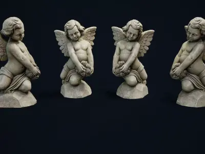 Garden Statue 6 PBR Low-poly 3D model