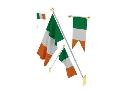 Flags of Ireland 3D model