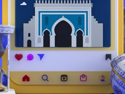 Instagram phone ui interface  3D model