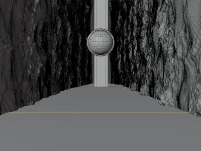 colorful sci-fi tunnel scene landscape model Low-poly 3D model