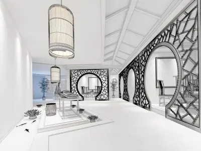Business Restaurant - Coffee - Banquet  113 3D model