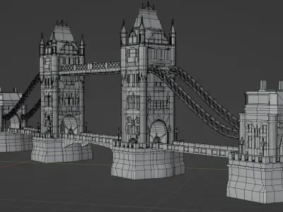 Tower Bridge London Low-poly 3D model