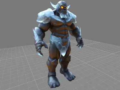 ICE CRYSTAL GOLEM Low-poly 3D model