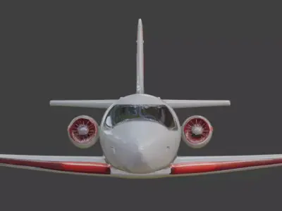 Futuristic Cartoon Passenger Plane 3D Model Low-poly 3D model