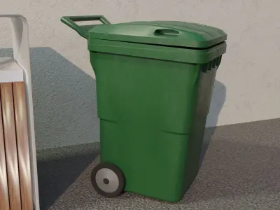 Garbage Bin Low-poly 3D model get