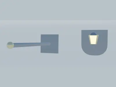 Simple Flag Pole and Wall Lamp Combo Pack Low-poly 3D model