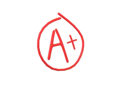 Grade A Plus Symbol v1 001 Low-poly 3D model