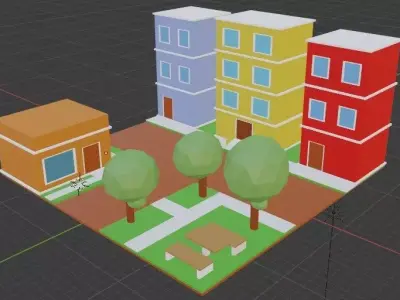 Piece of city 3D model