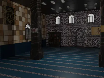 Mosque Interior Low-poly 3D model