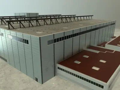 EDDB Hangar 1 Low-poly 3D model