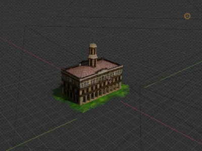 Reneissance Spanish Town Hall Low-poly 3D model