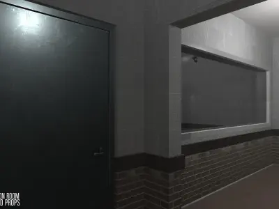 Interrogation room - interior and props Low-poly 3D model