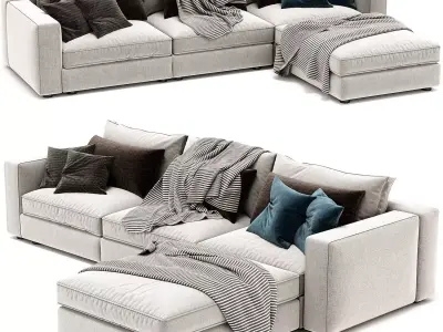 Bloor Sofa Ottoman Essence Natural 3D model