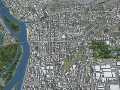 Omsk - city  Low-poly 3D model