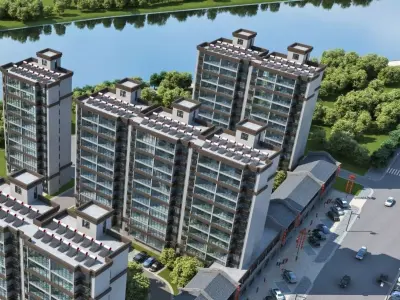 Riverside Residential Community 3D model