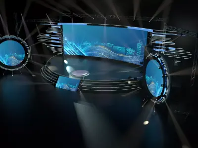 stage for music art and light 3D model