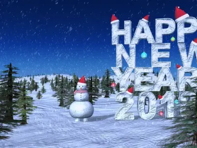 SNOW MAN HAPPY NEW YEAR 3D model