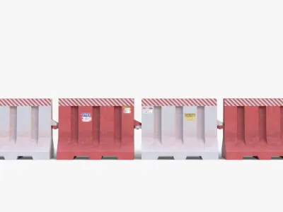 Plastic Road Barrier Low-poly 3D model