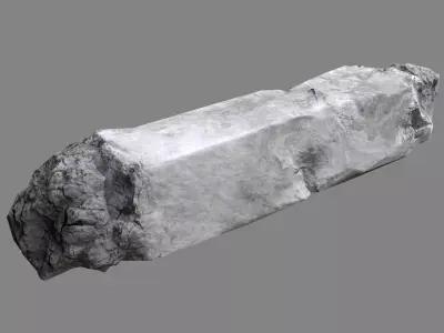 Damaged Concrete Column 01 Low-poly 3D model