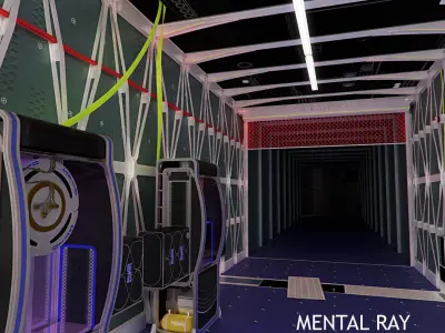Corridor with sterile processing boxes 3D model