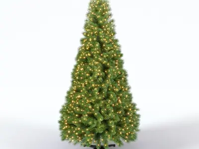 Christmas Tree With Lights Set 1 3D model