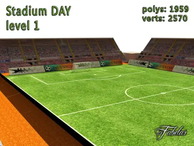 Stadium Level 1 Day Low-poly 3D model